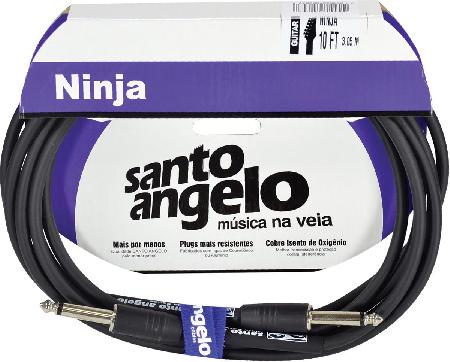 CABO DE GUITARRA NINJA CABLE 0,20 MM P10/P10 10FT 3,05M PRETO