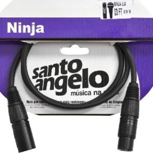 CABO PARA MICROFONE XLR M / XLR F NINJA LW 03FT 0,91M PRETO