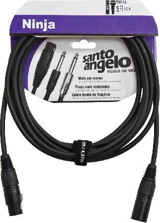 CABO PARA MICROF. NINJA LW 0,20 MM XLR M/ XLR F NINJA 15FT 4,57M PRETO