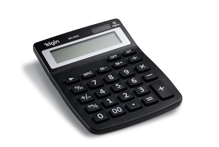 CALCULADORA DE MESA 12 DIGITOS MV-4124 PRETA - Imagem 2