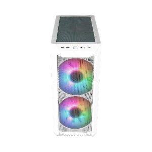 GABINETE COOLER MASTER HAF 500 E-ATX LATERAL VIDRO TEMPERADO 2 FANS ARGB 200MM BRANCO  |  H500-WGNN-S00