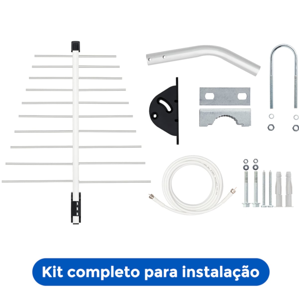 ANTENA DIGITAL EXTERNA LOG PARA TV HDTV/UHF/4K 12DBI 20 ELEMENTOS COM KIT DE INSTALAÇÃO LU-20-PLUS - Imagem 4