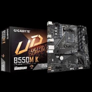 PLACA MÃE GIGABYTE AM4 B550M K 4XDDR4(MÁX128GB) 4 SATA 2 M.2 2XUSB 3.2 4XUSB 2.0 1XHDMI