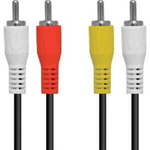 CABO 3 RCA X 3 RCA PARA ÁUDIO E VÍDEO 1.5 METROS - (PACOTE C/ 10)