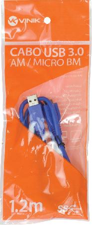 CABO PARA HD EXT. USB 3.0 A MACHO P/ MICRO USB B MACHO - 1,2 METROS U3AMBMC-12 - Imagem 2