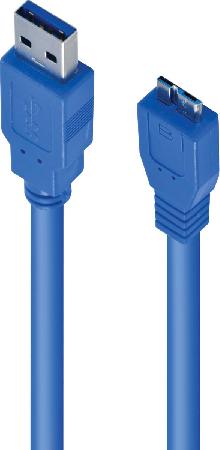 CABO PARA HD EXT. USB 3.0 A MACHO P/ MICRO USB B MACHO - 1,2 METROS U3AMBMC-12 - Imagem 3