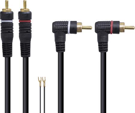 CABO 2 RCA X 2 RCA 90º ÁUDIO PROFISSIONAL 5 METROS (PACOTE C/ 10) - L22M - Imagem 2