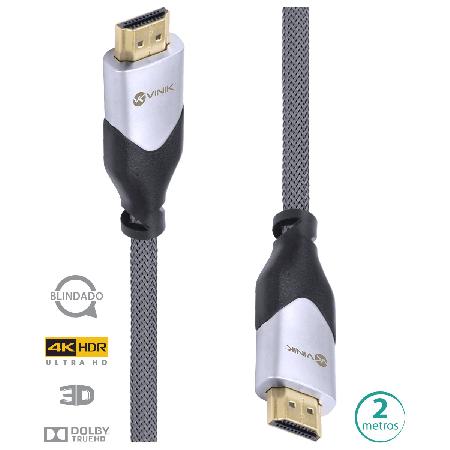 CABO HDMI 2.0 4K ULTRA HD 3D CONEXÃO ETHERNET BLINDADO EM NYLON 2 METROS - H20B-2