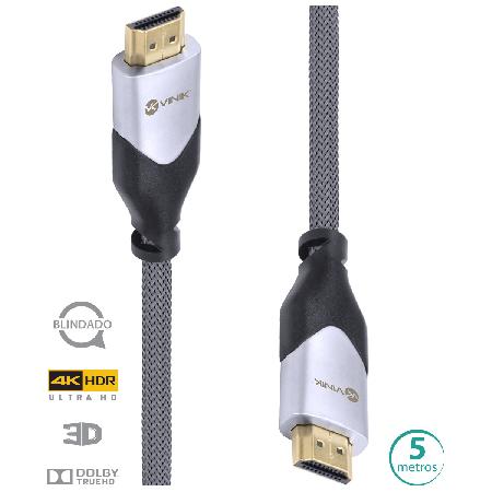CABO HDMI 2.0 4K BLINDADO EM NYLON - 5 METROS - H20B-5