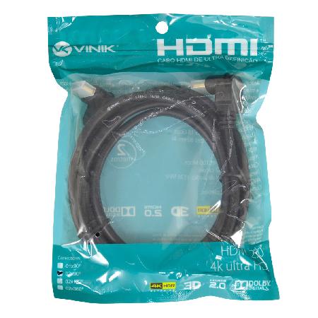 CABO HDMI 2.0 MACHO 4K 1 CONECTOR 90º - 3 METROS - H2090-3 - Imagem 6