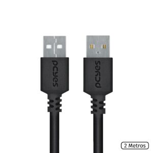 CABO DE DADOS USB A 2.0 M PARA USB A 2.0 M - 2 MTS - PUAM2-2