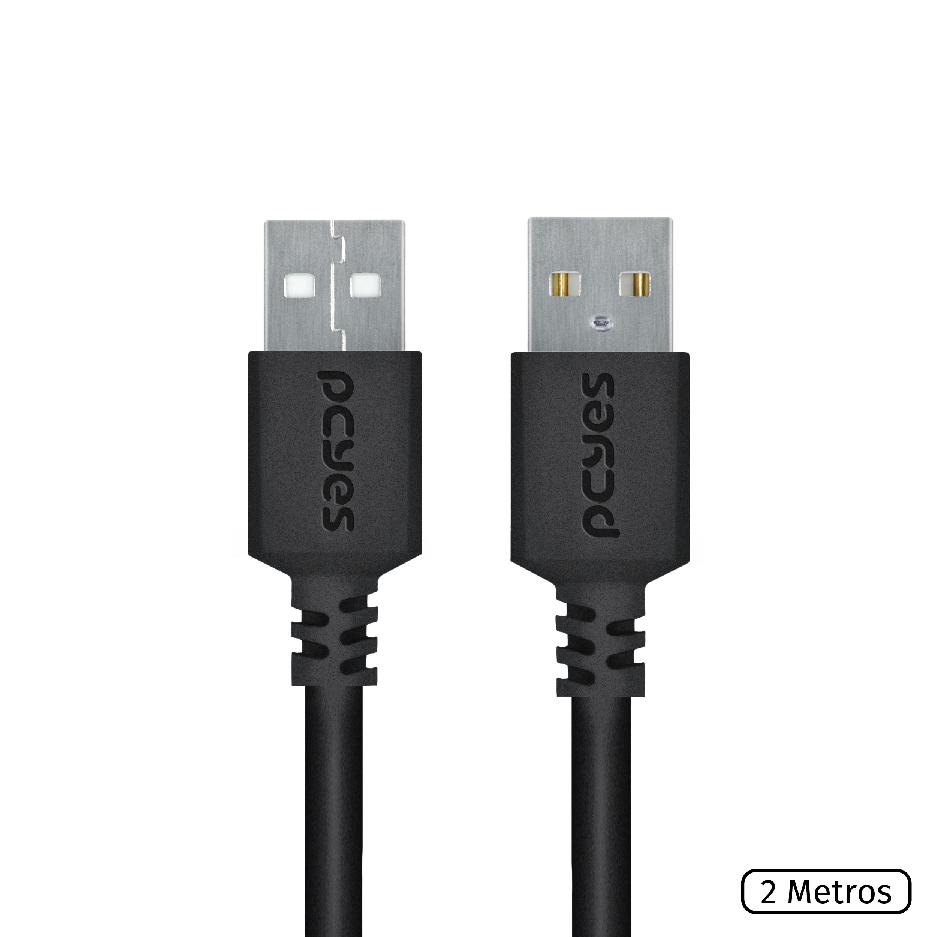 CABO DE DADOS USB A 2.0 M PARA USB A 2.0 M - 2 MTS - PUAM2-2