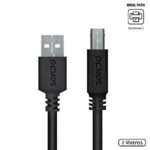 CABO P/ IMPRESSORA USB A 2.0 P/ USB B 2.0 - 2 METROS - PUABM2-2