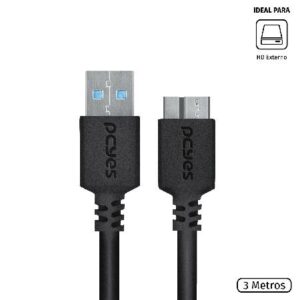 CABO P/ HD EXTERNO USB A 3.0 MACHO P/ MICRO USB B 3.0 - 3 METROS - PUAMCM3-3