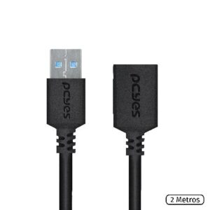 CABO EXTENSOR USB A 3.0 MACHO P/ USB A 3.0 FEMEA - 2 METROS - PUAMF3-2