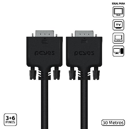 CABO DE VÍDEO VGA 3+6 15 PINOS MACHO PARA VGA 3+6 15 PINOS MACHO 28AWG PURO COBRE 30 METROS - PVM36-30