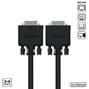 CABO DE VÍDEO VGA 3+6 15 PINOS MACHO PARA VGA 3+6 15 PINOS MACHO 28AWG PURO COBRE 40 METROS - PVM36-40