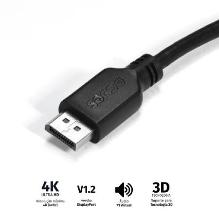 CABO DISPLAYPORT 1.2 PCYES - 2 METROS - PDPM-2
