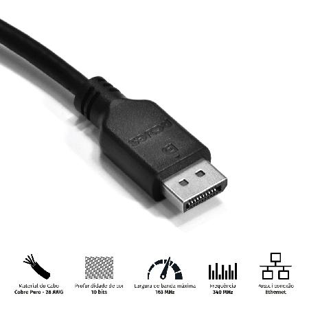 CABO DISPLAYPORT 1.2 PCYES - 2 METROS - PDPM-2 - Imagem 3