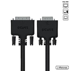 CABO DVI-I 24+5 PARA VGA 15 PINOS 2 METROS PCYES - PDVM15-2