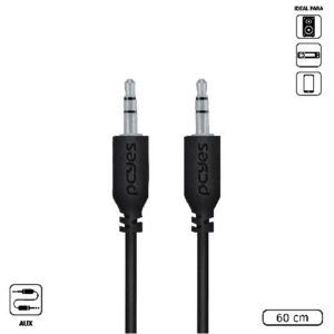 CABO AUXILIAR DE AUDIO P2 3.5MM M PARA P2 3.5MM M - 60 CM - P35M-06
