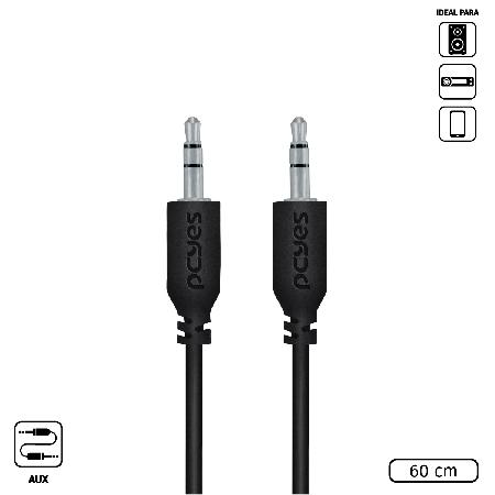 CABO AUXILIAR DE AUDIO P2 3.5MM M PARA P2 3.5MM M - 60 CM - P35M-06