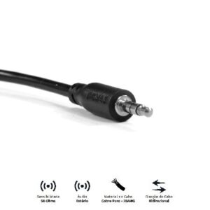 CABO AUXILIAR DE AUDIO P2 3.5MM M PARA P2 3.5MM M - 2 MTS - P35M-2