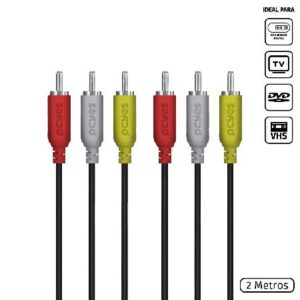 CABO DE VIDEO 3 RCA M PARA 3 RCA M - 2 MTS - P3R-2
