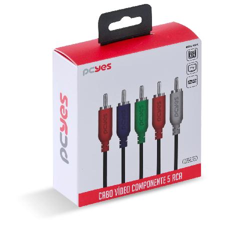 CABO DE VIDEO 5 RCA M PARA 5 RCA M - 2 MTS - P5R-2 - Imagem 6