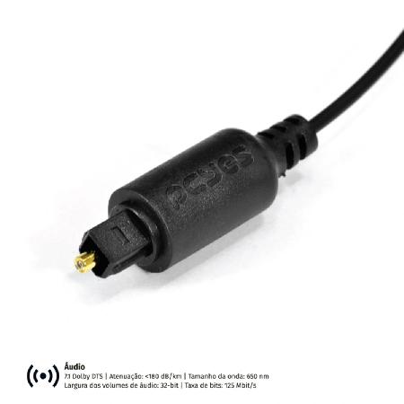 CABO DE AUDIO OPTICO DIGITAL TOSLINK MACHO 1M - POD-1 - Imagem 2