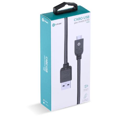 CABO USB X MICRO USB B 2.0 5 PINOS 1 M PRETO - MUSB-1 - Imagem 6