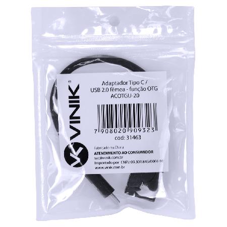 ADAPTADOR TIPO C PARA USB FEMEA C/ OTG - 20 CM - ACOTGU-20CM - Imagem 3
