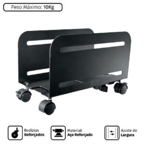 SUPORTE PARA GABINETE CPU AJUSTÁVEL COM RODAS - PLMSC02