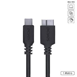 CABO P/ HD EXTERNO USB C MACHO P/ MICRO USB B 3.0 - 1 METRO - P3UCMBP-1