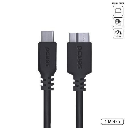 CABO P/ HD EXTERNO USB C MACHO P/ MICRO USB B 3.0 - 1 METRO - P3UCMBP-1