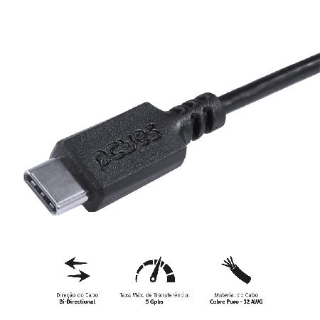 CABO P/ HD EXTERNO USB C MACHO P/ MICRO USB B 3.0 - 1 METRO - P3UCMBP-1 - Imagem 2