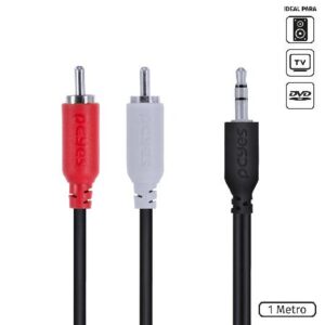 CABO 2 RCA M PARA P2 3.5MM M - 1 MT - P2R35-1