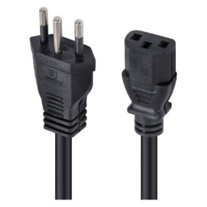 CABO DE FORÇA TRIPOLAR PARA FONTE 3X0,75 MM 250V - 0,5M (10 UN)