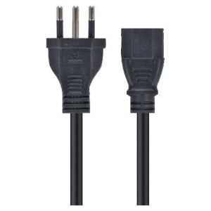 CABO DE FORÇA TRIPOLAR PARA FONTE 3X0,75 MM 250V - 2 MTS (10 UN)