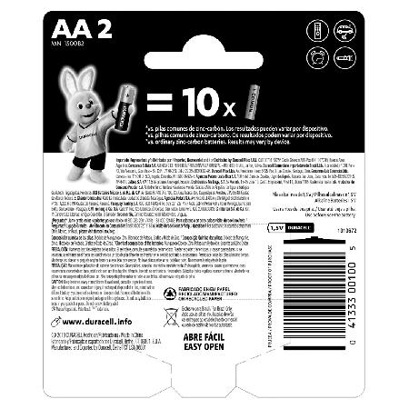 PILHA ALCALINA 1,5V AA MN1500 (COM 2 PILHAS) DURACELL - Imagem 2