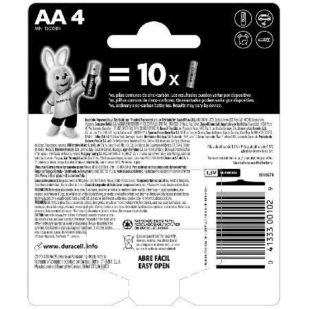 PILHA ALCALINA 1,5V AA MN1500 (COM 4 PILHAS) DURACELL - Imagem 2