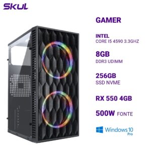 Computador 5000 Core I5 4590 3.3Ghz Mem 8Gb Ddr3 Ssd 256Gb Nvme Rx 550 4Gb Fonte 500W Windows 10 Pro SKU CP322663