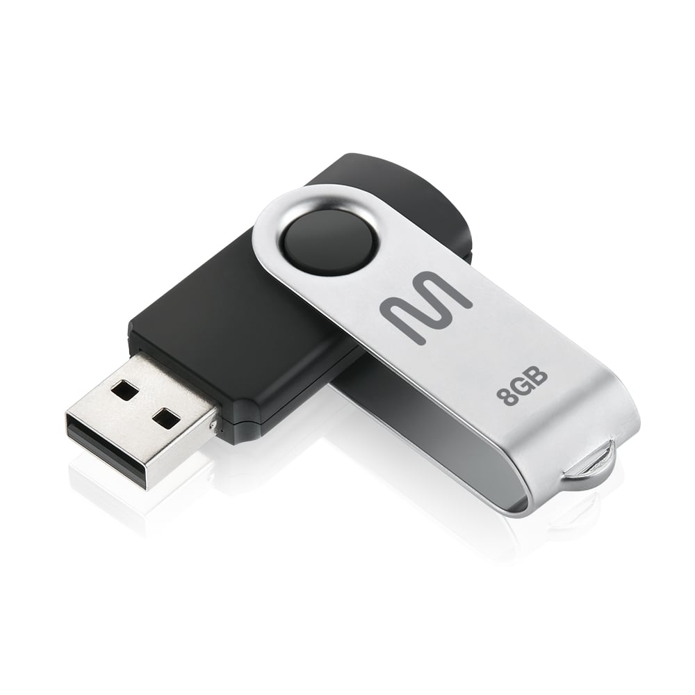 PEN DRIVE 8GB TWIST2 PD587 PRETO E PRATA - Imagem 2