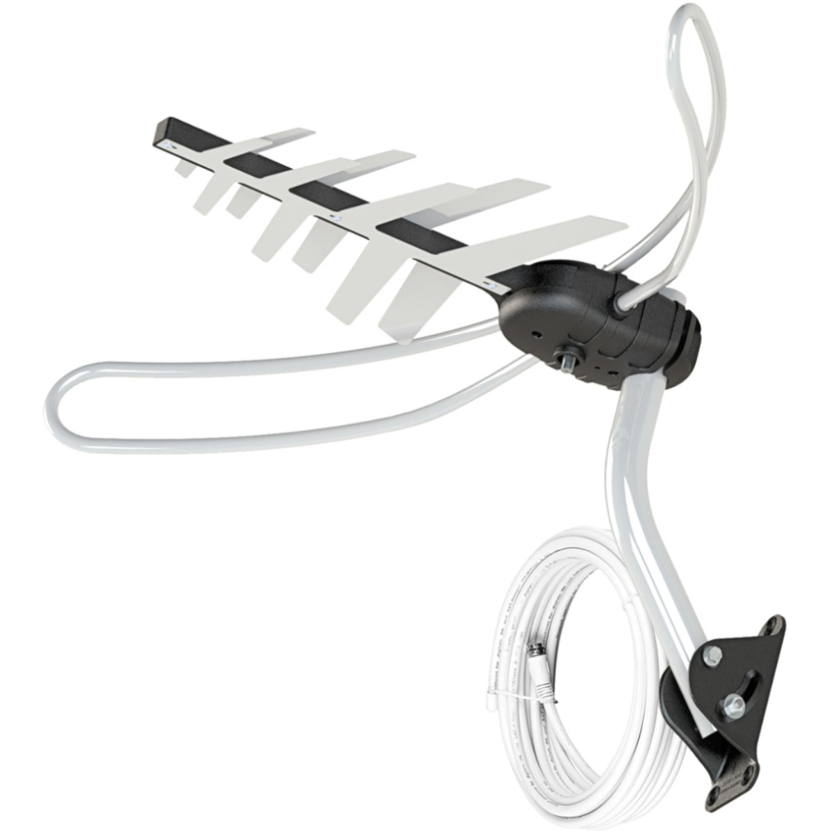 ANTENA TV DIGITAL EXTERNA 4 EM 1 VHF/UHF/FM/HDTV DTV-3000, COMPLETA, COM MASTRO E CABOS 15 METROS - Imagem 2