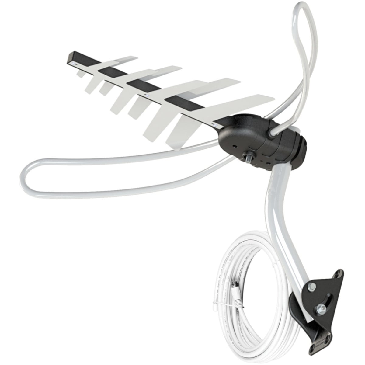 ANTENA TV DIGITAL EXTERNA 4 EM 1 VHF/UHF/FM/HDTV DTV-3000, COMPLETA, COM MASTRO E CABOS 15 METROS - Imagem 5