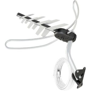 ANTENA TV DIGITAL EXTERNA  4 EM 1 VHF/UHF/FM/HDTV DTV-3000, COMPLETA, COM MASTRO E CABOS 15 METROS
