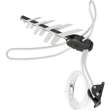 ANTENA TV DIGITAL EXTERNA 4 EM 1 VHF/UHF/FM/HDTV DTV-3000, COMPLETA, COM MASTRO E CABOS 15 METROS